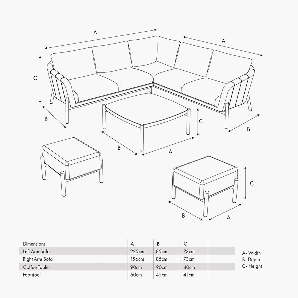Nevada Putty Outdoor Corner Seating Set