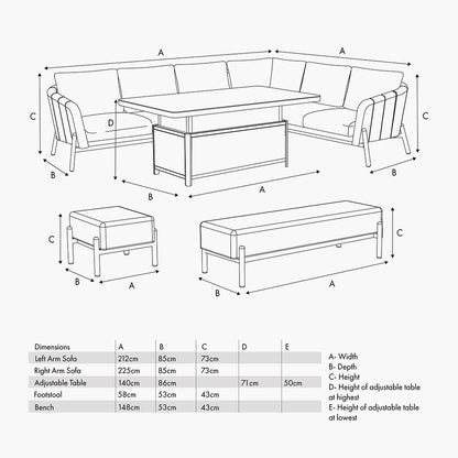 Nevada Putty Outdoor Corner Seating Set