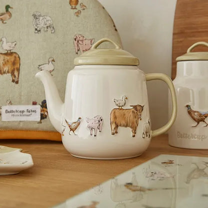 Cooksmart Buttercup Farm Ceramic Tea Pot