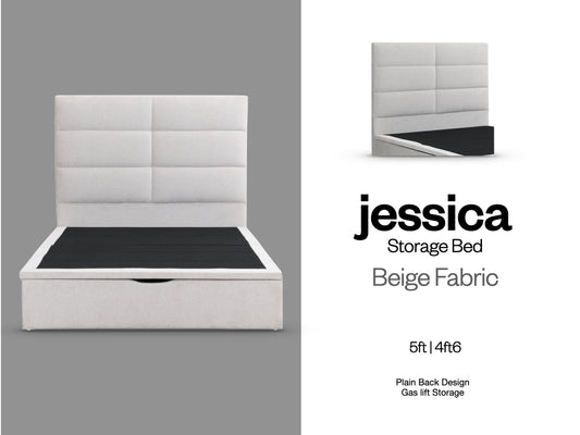 Jessica Storage Bed in Beige