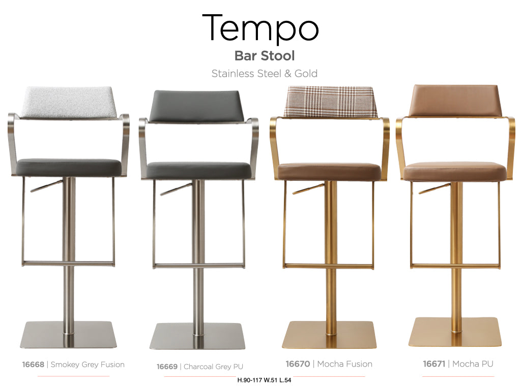 Tempo Stainless Steel Barstool
