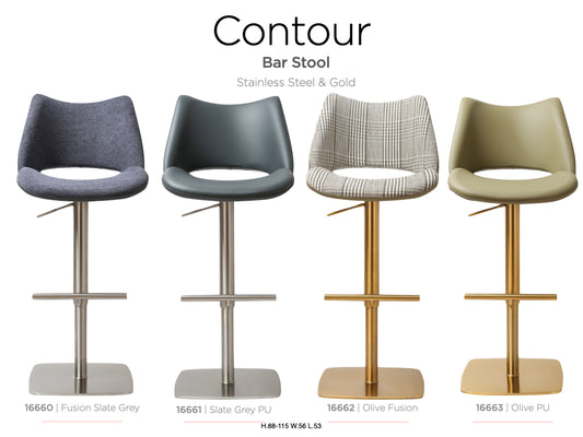 Contour Gold Olive Barstool