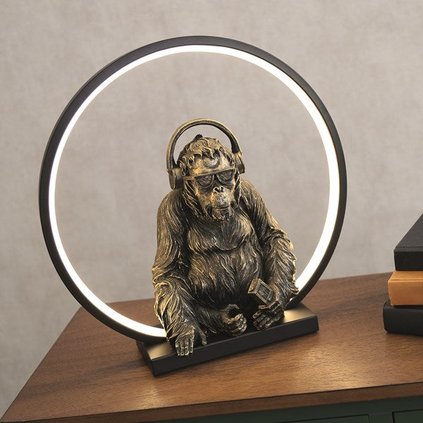 LED Gorilla in Headphones Lamp