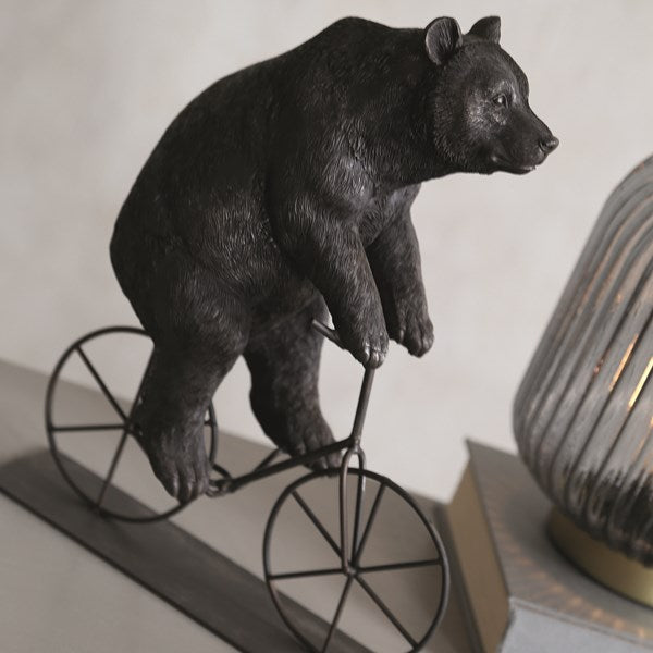 Bear Riding a Bicycle Figurine