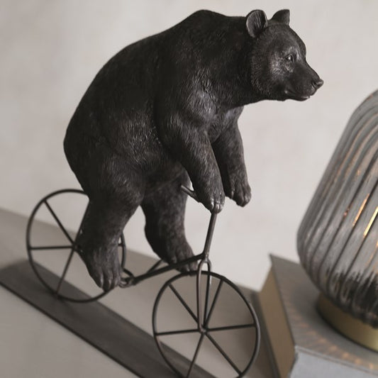 Bear Riding a Bicycle Figurine