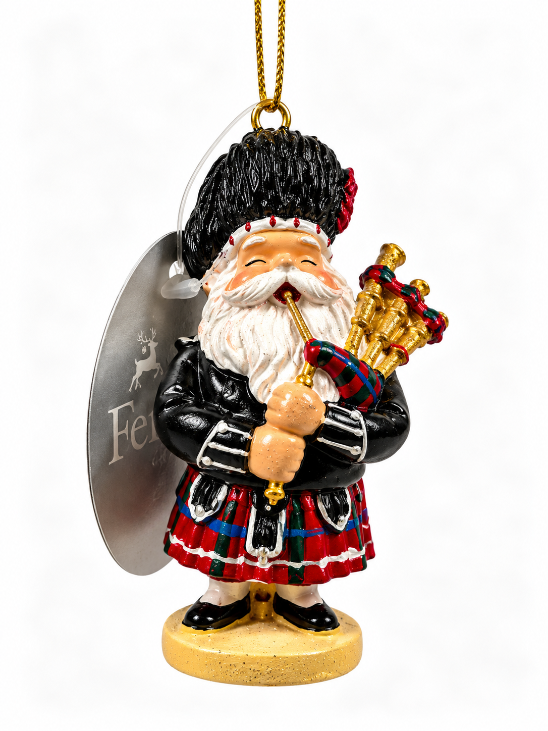 Santa Playing Bag Pipes Pendant