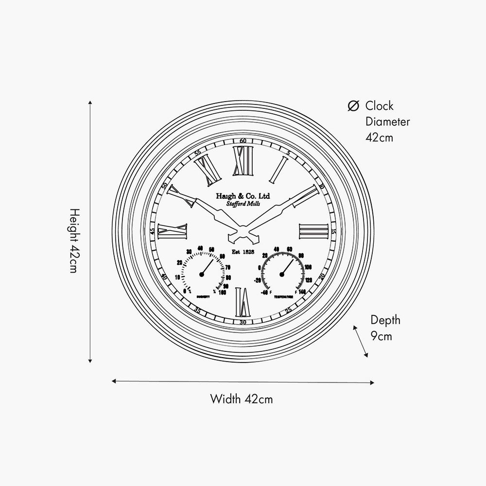 Antique Effect Indoor Outdoor Wall Clock
