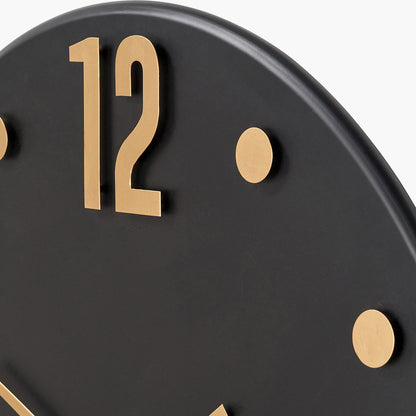 Black and Gold Metal Retro Wall Clock