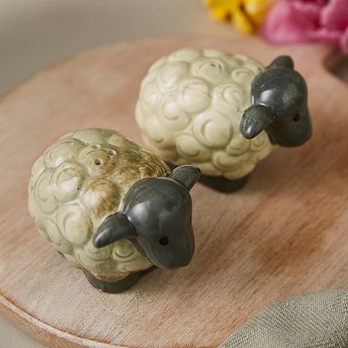 Cooksmart Highland Sheep Ceramic Salt & Pepper Shaker Set