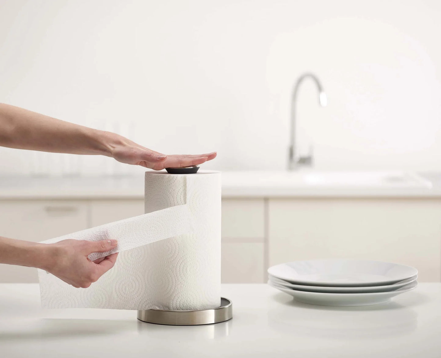 Joseph & Joseph Push&Tear™ Grey Kitchen Roll Holder