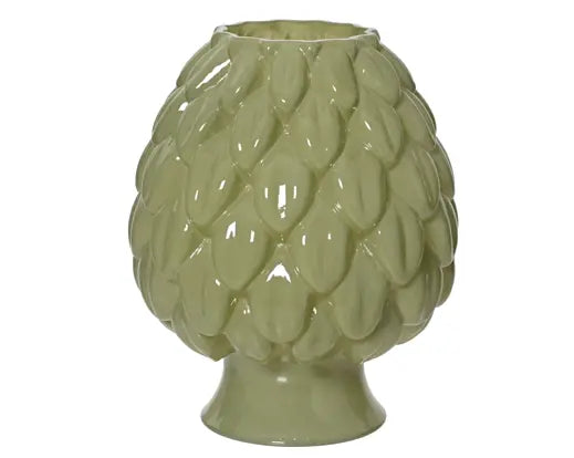 Green Milky Finish Glass Vase (26.5x22cm)