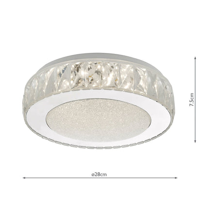 Dar Akelia Flush Acrylic & Stainless Steel Small LED