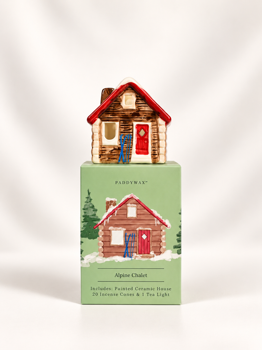 Paddywax Alpine Chalet Ceramic House Incense Cones & Tea Light