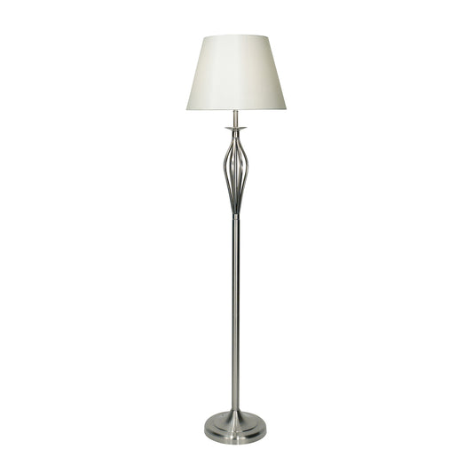 Dar Bybliss Floor Lamp Satin Chrome With Shade (Pack of 2)
