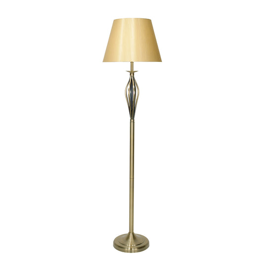 Dar Bybliss Floor Lamp Antique Brass With Shade (Pack of 2)