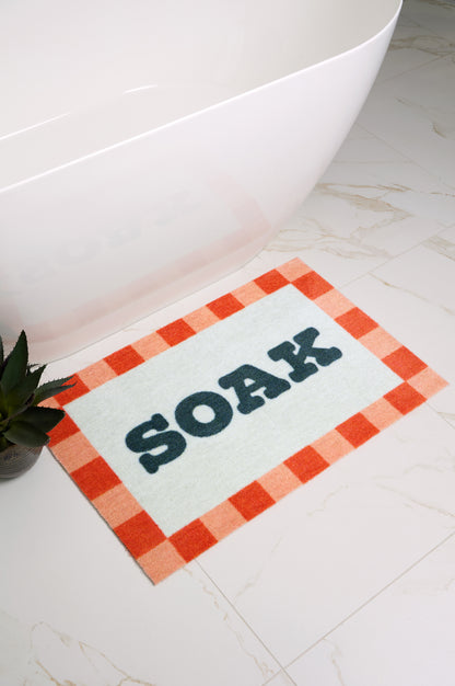 Dip & Drip Nylon Printed Bright Soak Border Bathmat