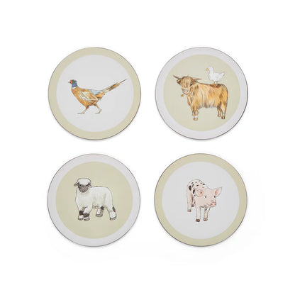 Cooksmart Buttercup Farm Pack of 4 Round Coasters