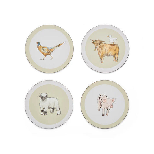 Cooksmart Buttercup Farm Pack of 4 Round Coasters