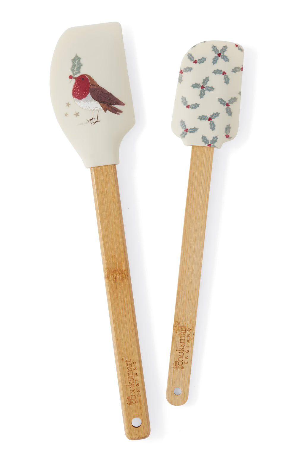 Cooksmart Xmas Robins Retreat Bamboo Spatulas (Set of 2)