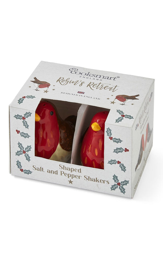 Cooksmart Christmas Robins Retreat Salt & Pepper Set