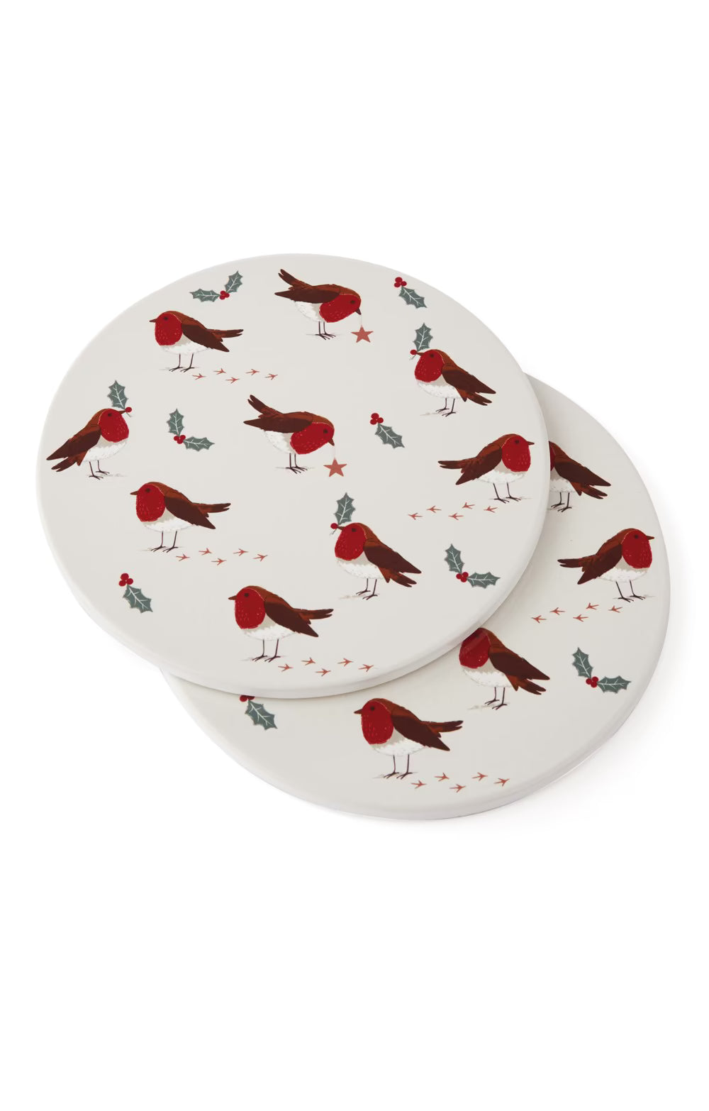 Cooksmart Xmas Robins Retreat Trivets (Set of 2)