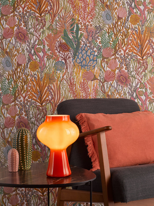 Dar Chrissy Table Lamp Orange Art Glass