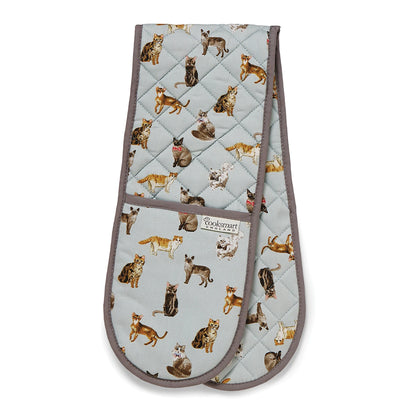 Cooksmart Curious Cats Double Oven Gloves