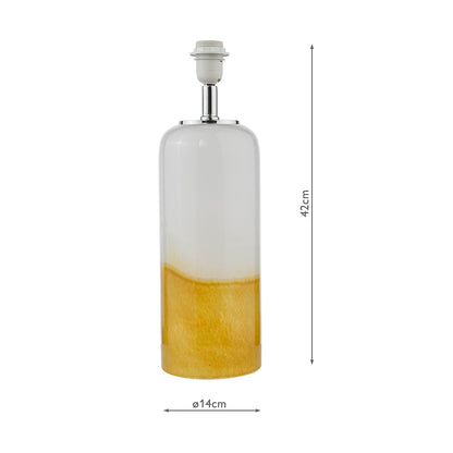 Dar Deandra Table Lamp Yellow and White Art Glass Base Only