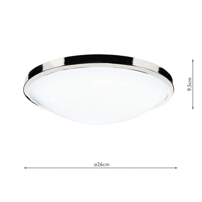 Dar Dover Bathroom Flush Polished Chrome White Acrylic IP44