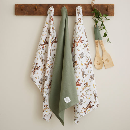 Coooksmart Forest Fable Pack Of 3 Tea Towels