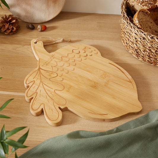 Cooksmart Forest Fable Bamboo Acorn Shaped Serving Board