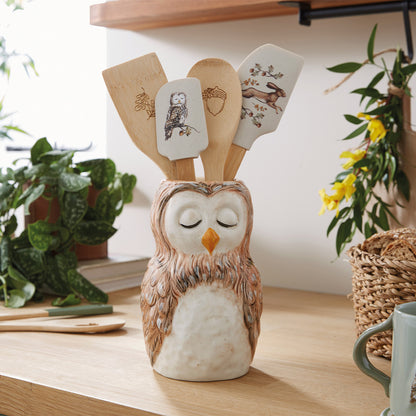 Cooksmart Forest Fable Ceramic Owl Shaped Utensil Pot