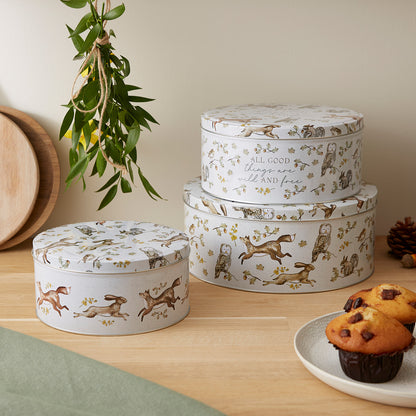 Cooksmart Forest Fable Set Of 3 Nesting Cake Tins