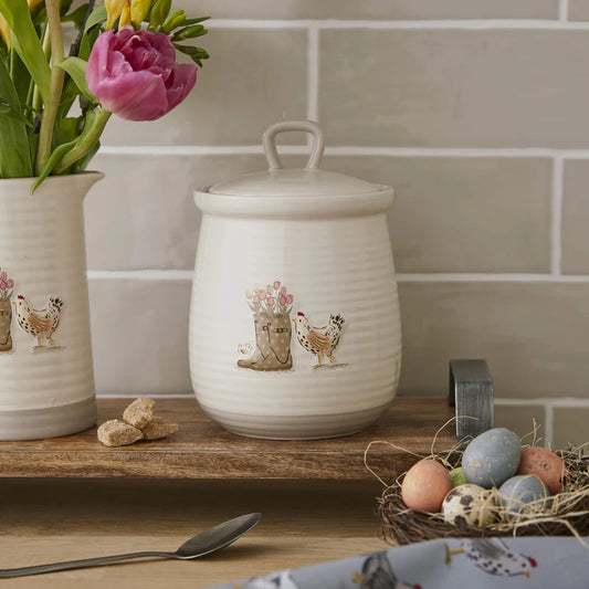 Cooksmart Hen House Lane Wellies & Hens Canister