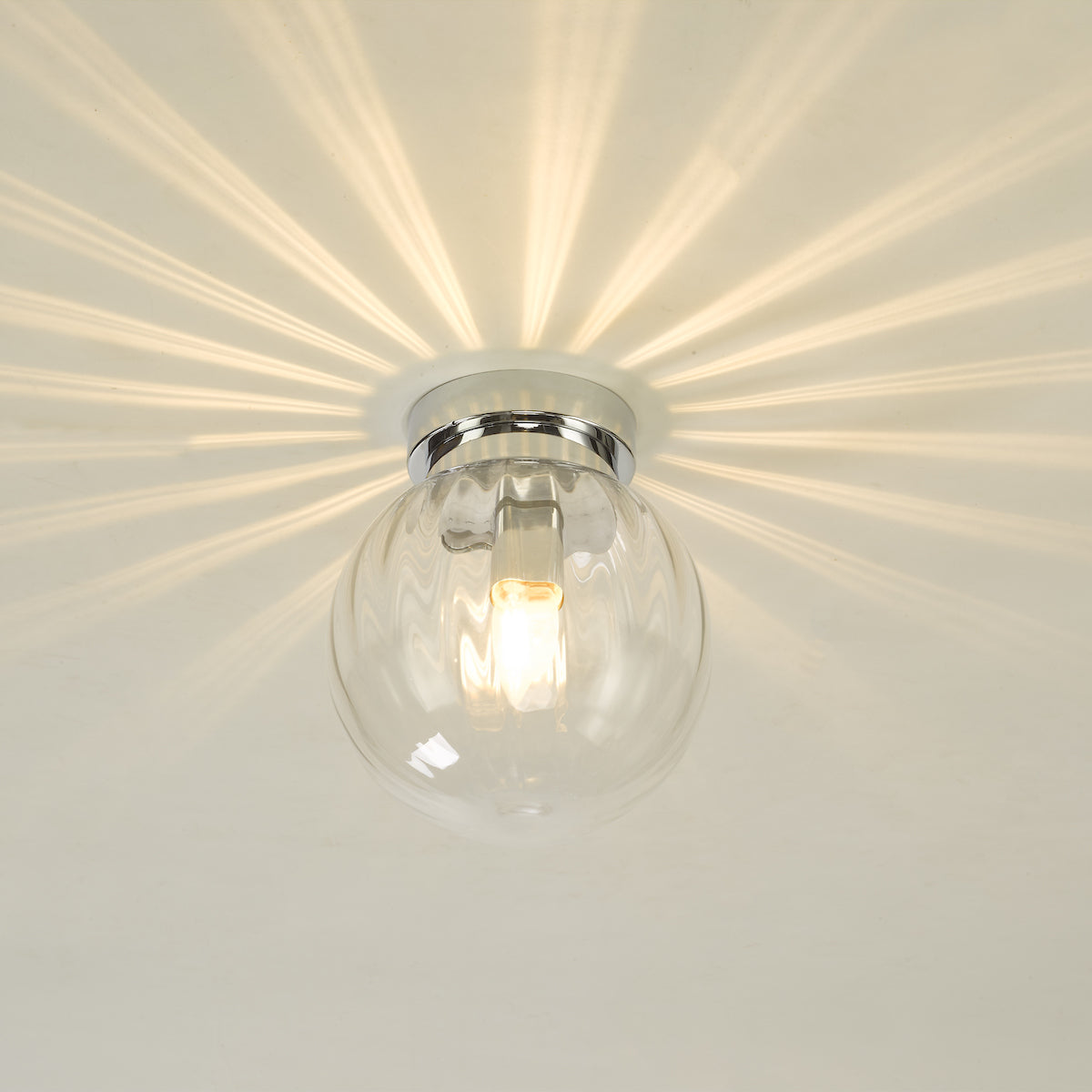 Dar Kavi Bathroom Flush Polished Chrome Glass IP44