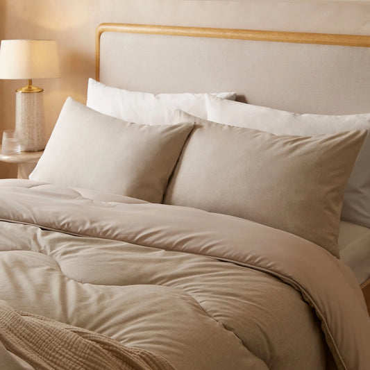 Night Lark® Natural Oat Soft Weave Coverless Duvet Set 10.5tog