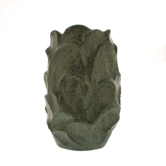 Otters Brook Green Vase with Leaf Pattern