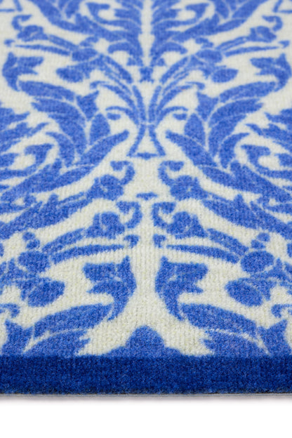 Dip & Drip Nylon Printed Royal Blue Damask Bathmat