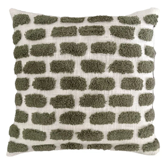 Malini Small Ridge Olive Cushion