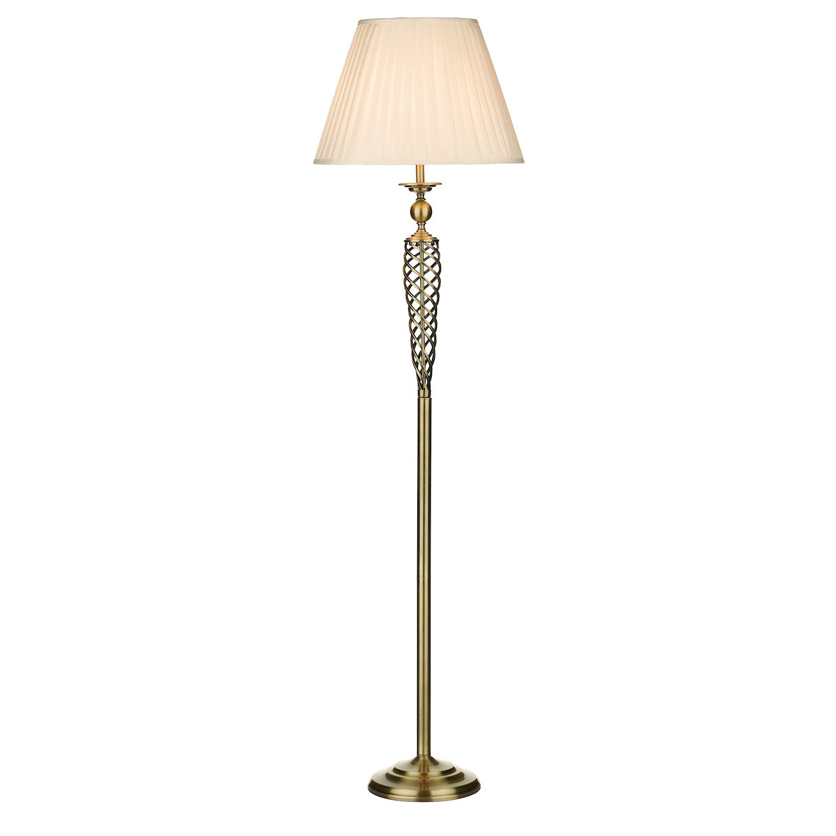 Dar Siam Floor Lamp Antique Brass With Shade (Pack of 2)