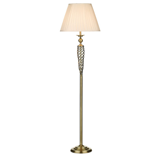 Dar Siam Floor Lamp Antique Brass With Shade (Pack of 2)