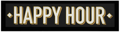 Happy Hour Typography Bar Sign Wall Art