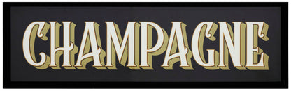 Champagne Typography Bar Sign Wall Art