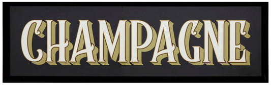 Champagne Typography Bar Sign Wall Art