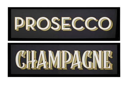 Champagne Typography Bar Sign Wall Art