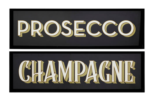 Champagne Typography Bar Sign Wall Art