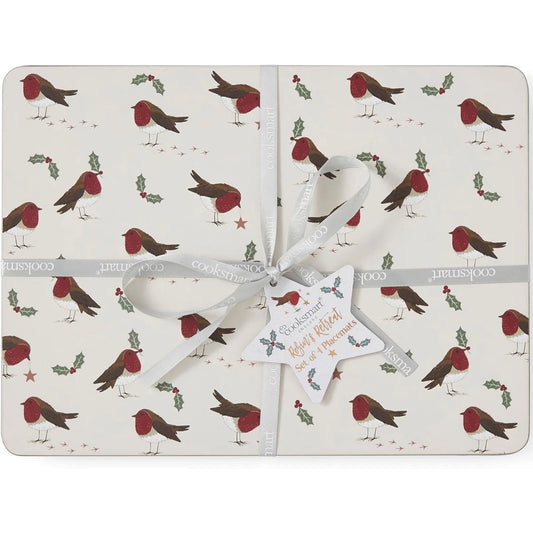 Cooksmart Christmas Robins Retreat Placemats (Set of 4)