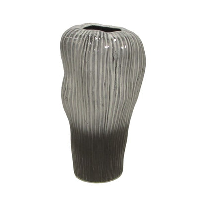 Black & Grey Ombre Stripe Vase (32cm)
