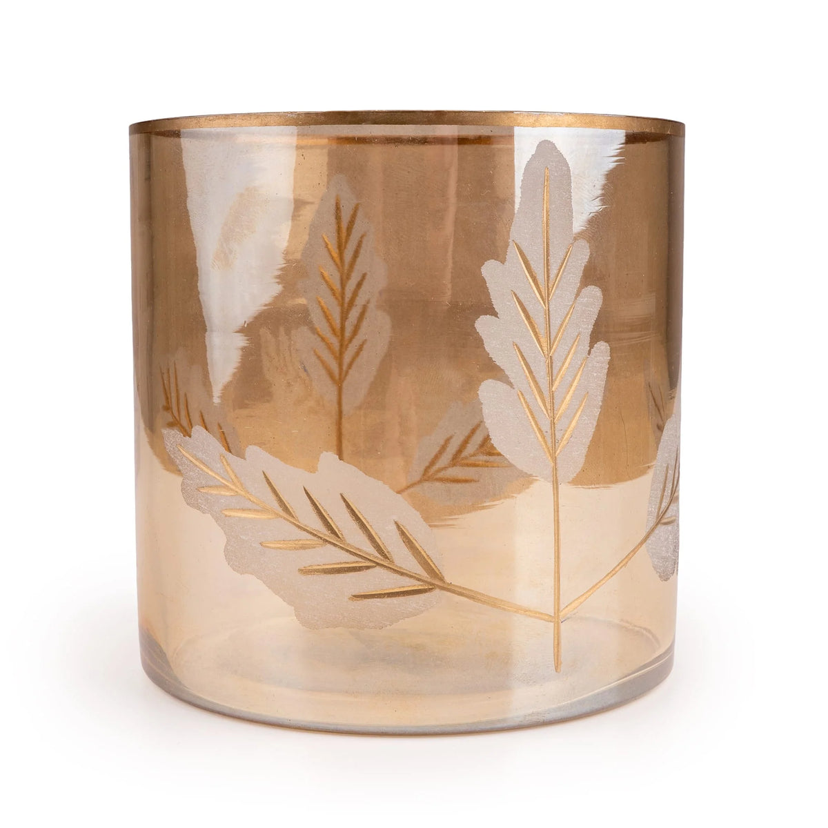 Glass Tealight Holder with Leaves