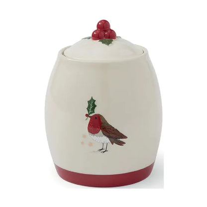 Cooksmart Christmas Robins Retreat Ceramic Canister